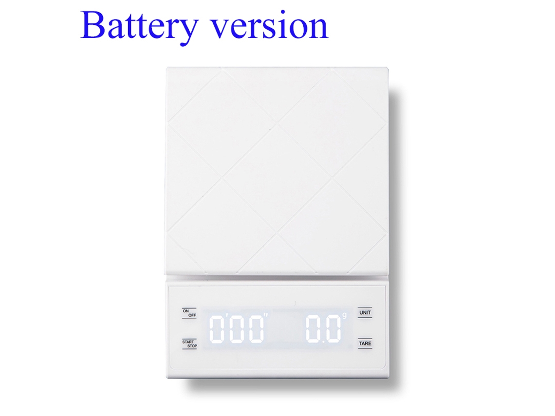 (blanco, 3kg, 0,1g) Báscula De Cocina Electrónica, Báscula De Café De Alta Precisión, Con Temporizador.