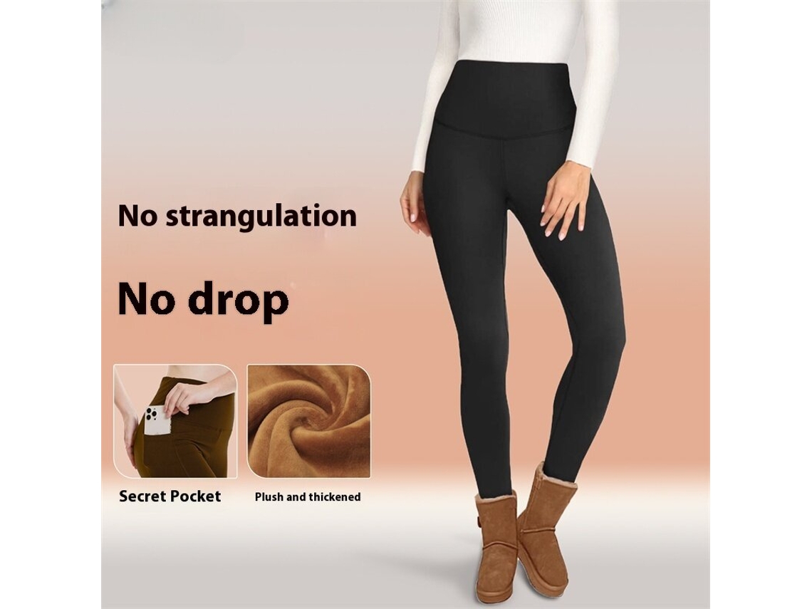 Leggings Rojos De Mujer Talla 2xl Forrados De Felpa Térmicos De Invierno De Talle Alto Estilo Yoga Con Bolsillos Ideales Para Otoño E Invierno