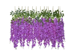Corona De Glicinias Artificiales Con 12 Tallos Gruesos, Enredadera De Glicinias Artificiales, Flor Colgante.