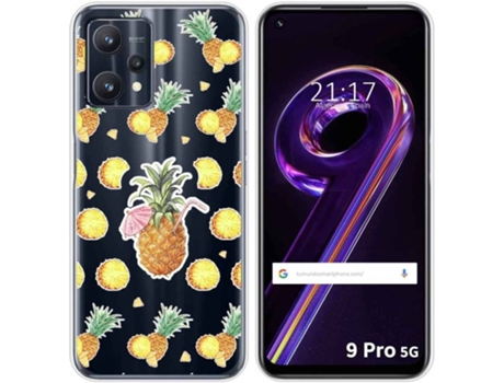 Carcasa para Realme 9 Pro 5G TUMUNDOSMARTPHONE Dibujos Transparente Piña Multicolor