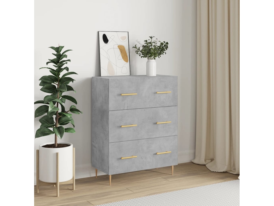 Aparador De Madera De Ingeniería Gris Hormigón 69,5x34x90 Cm