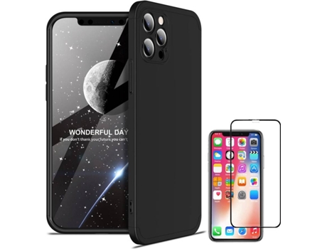 Kit Funda y Protector para iPhone 12 Pro PHONESHIELD BD-GK&9D-BK-IP-12P Negro