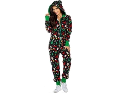Pijama Enterizo Navideño Para Mujer Con Capucha, Mangas Largas, Estampado, Ropa De Dormir Cómoda.