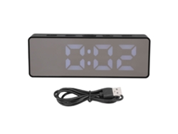Reloj Digital Led Con Alarma, Fecha, Temperatura, Pantalla Grande, Diseño Elegante Para Dormitorio, Sala De Estar, Oficina - Negro