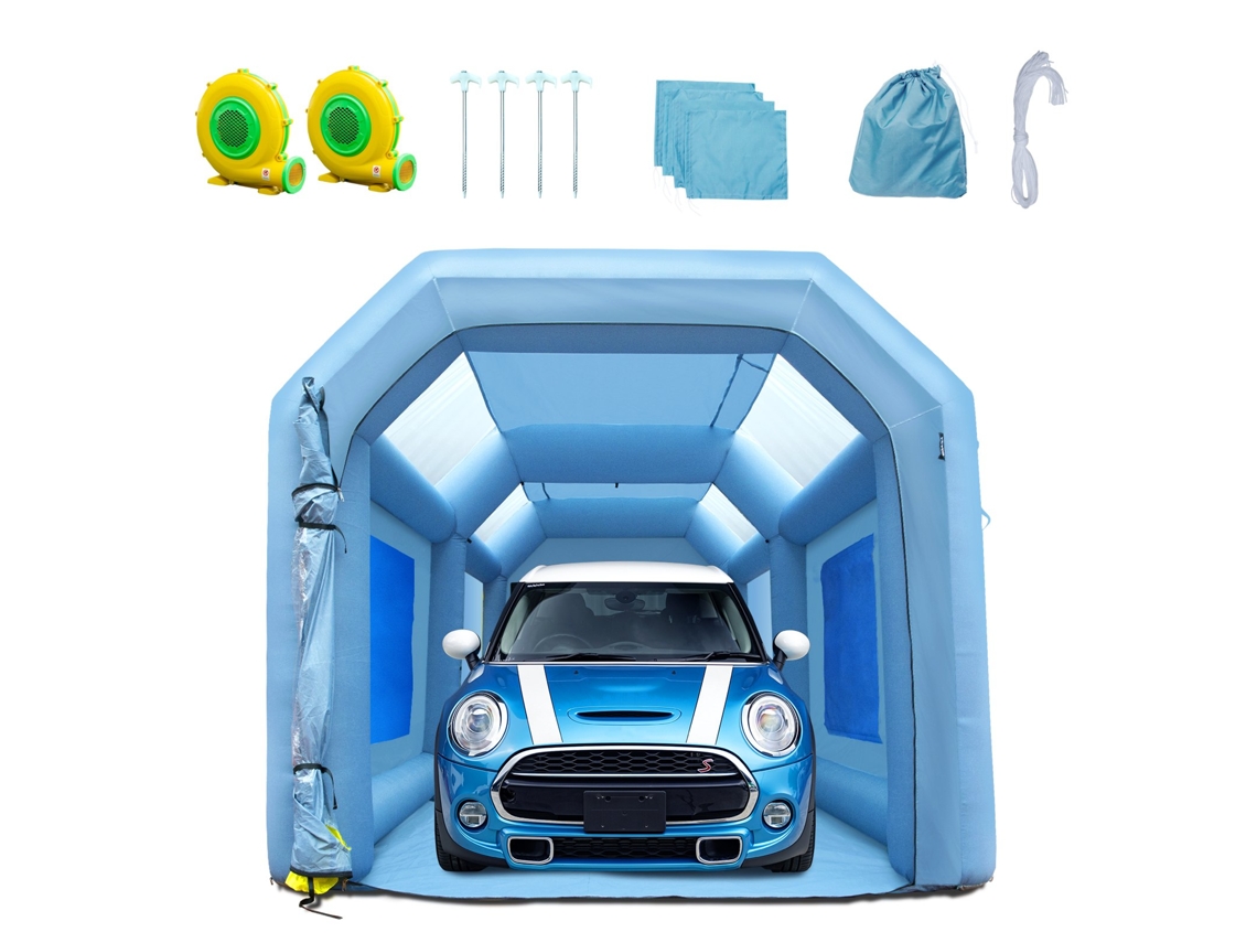 VEVOR Cabina de pintura inflable carpa de pintura automotriz 20 x 10 x 8 pies sistema de filtración 2 ventiladores