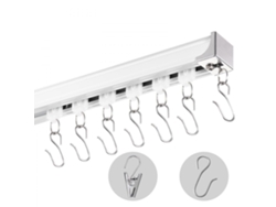 Juego de rieles para cortinas de aluminio de 2 vías Tekmaquinas para techo o pared