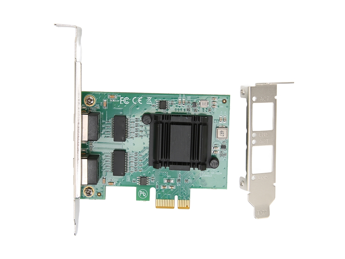 Adaptador De Tarjeta De Red Ethernet Cableada Dual Port Pcie Gigabit Nic 82751eb