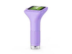 Microscopio digital portátil con pantalla IPS de 2 pulgadas, aumento de 1000x y luz LED, ideal para niños.