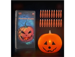20 Globos De Calabaza Con Luces Led Para Halloween + Bomba De Inflado, Color Naranja.