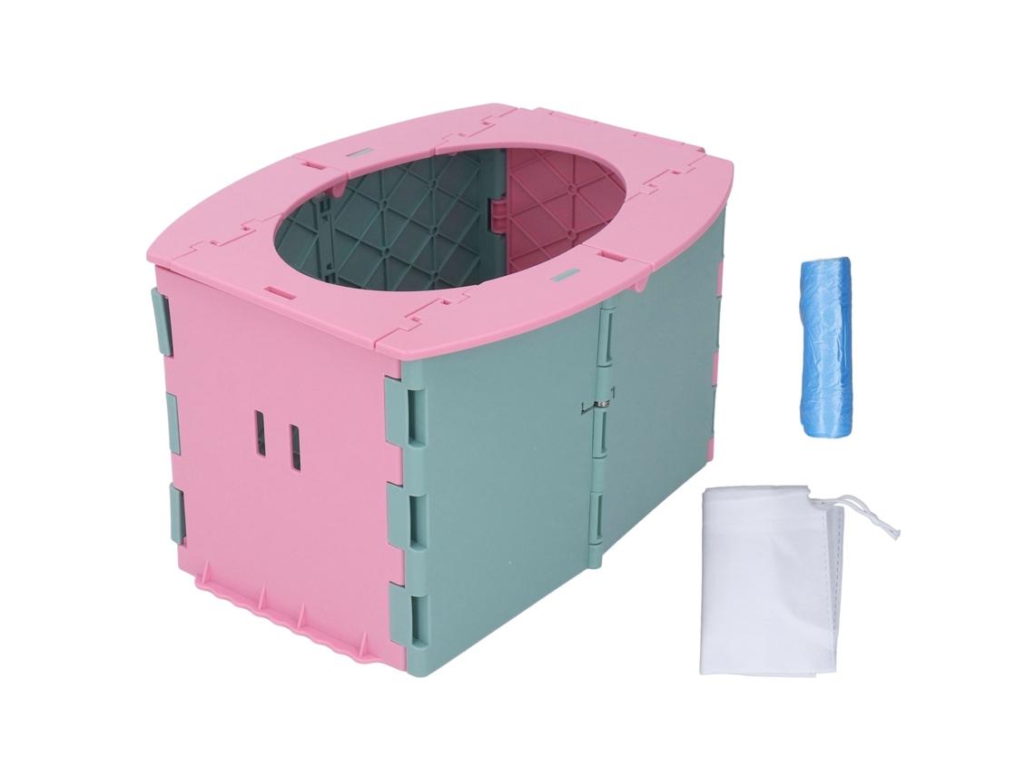 Silla Plegable Portátil Multiusos Para Entrenamiento En El Baño, Ideal Para Viajes Y Para El Coche - Rosa