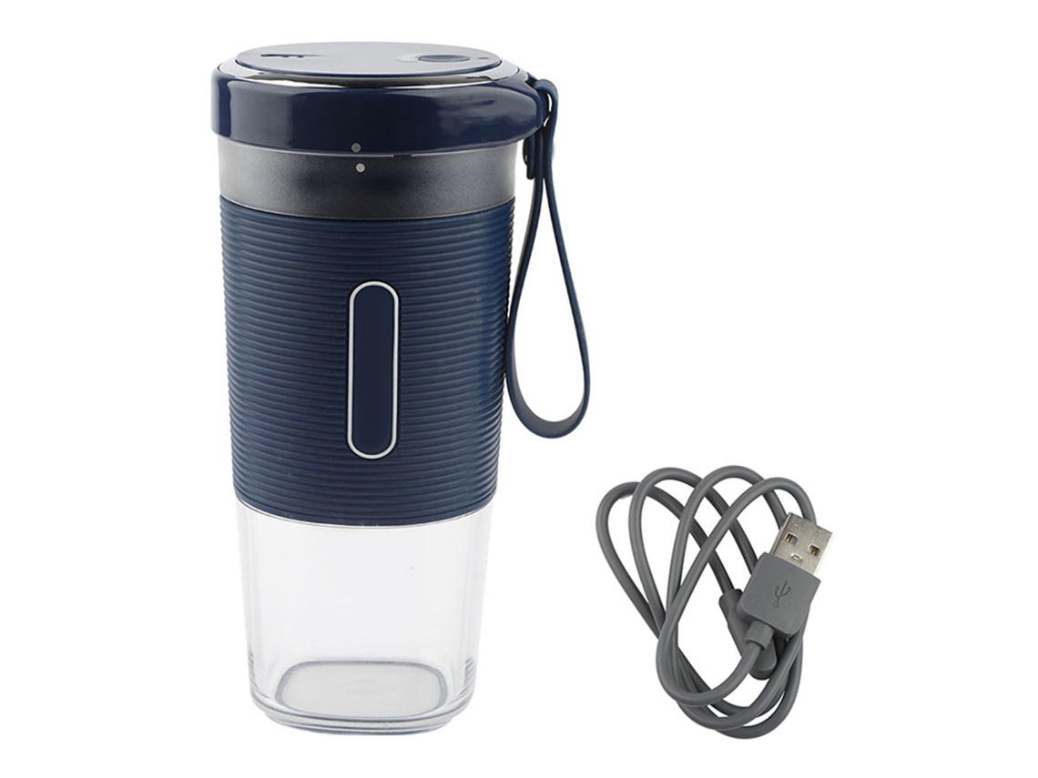 Exprimidor de frutas eléctrico portátil, mini exprimidor doméstico con carga USB (azul)