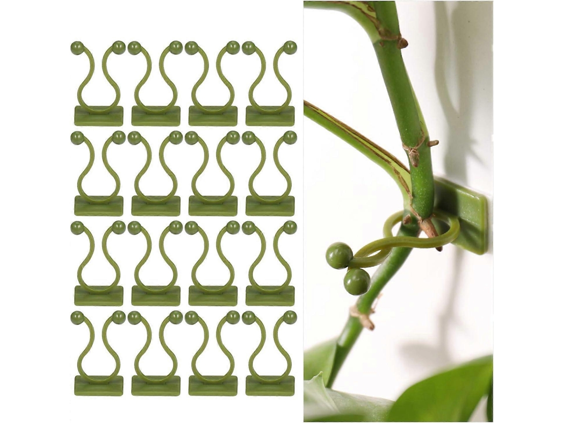 100 Pinzas De Soporte Para Plantas Trepadoras, Autoadhesivas De Plástico Abs, Verdes Para Paredes Y Organización De Enredaderas