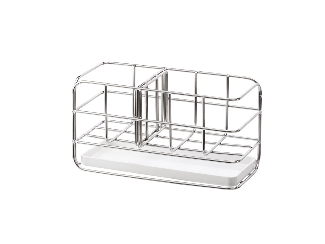 Soporte para esponjas de acero inoxidable, organizador dispensador, escurridor de jabones, esponja y cepillo con bandeja extraíble