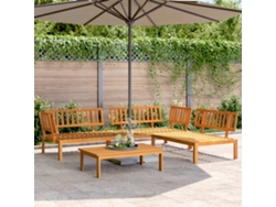 Juego de 4 muebles de jardín de palets de madera maciza de acacia, DKD Home Decor