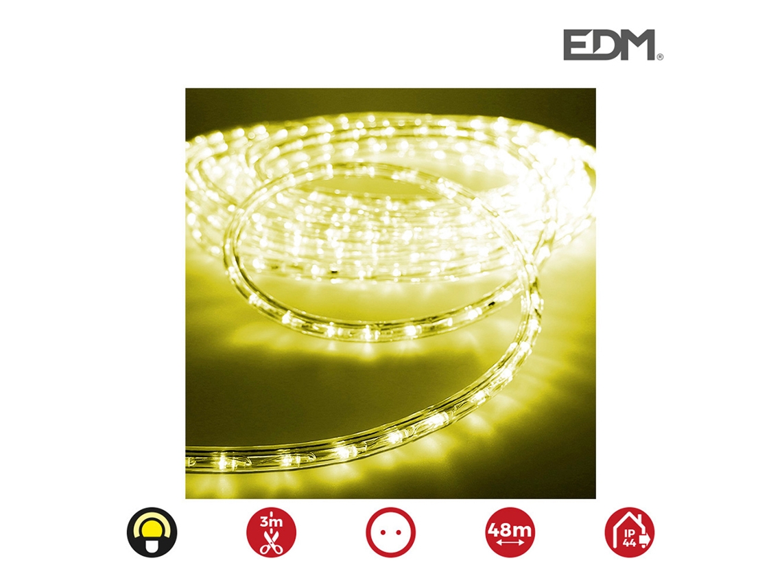 Tubo EDM Flexilado Amarillo 36 Leds / M 2 Vías Multifunción Ip44.