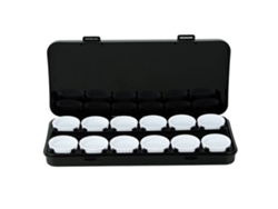 Prato De Mistura De Esmalte Para Unhas Com 24 Compartimentos Caixa Detachável Uv Gel Manicure Preto