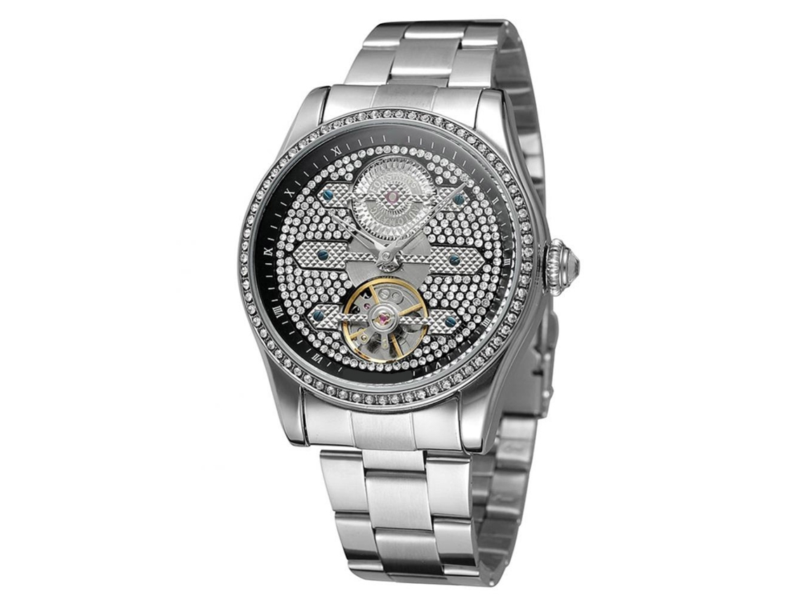 Reloj Automatizado Mecánico Para Hombres Forsining Con Diamantes Y Dial Redondo