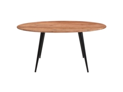Mesa de Comedor Ovalada de Madera de Acacia Maciza Y Metal 160 Cm Obali MILIBOO