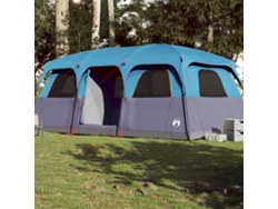 Tienda de campaña familiar, estilo cabaña, para 10 personas, impermeable, azul.