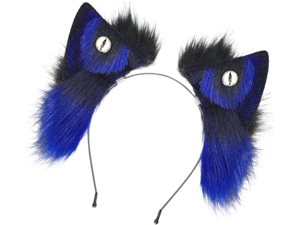Diadema Cómoda Y Elástica Con Orejas De Animales Peludas Para Juegos De Rol De Halloween.