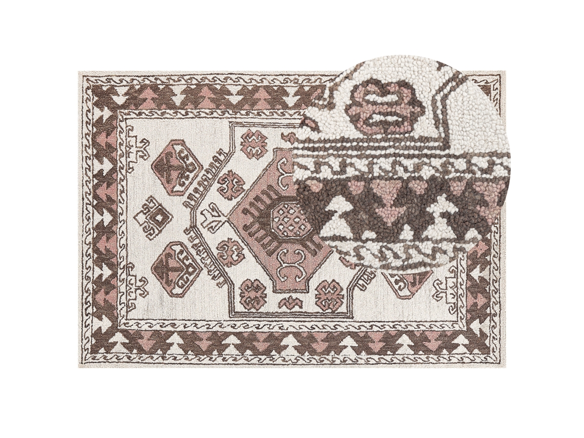 Alfombra de pelo corto BELIANI Tomarza de Lana Multicolor 160x230