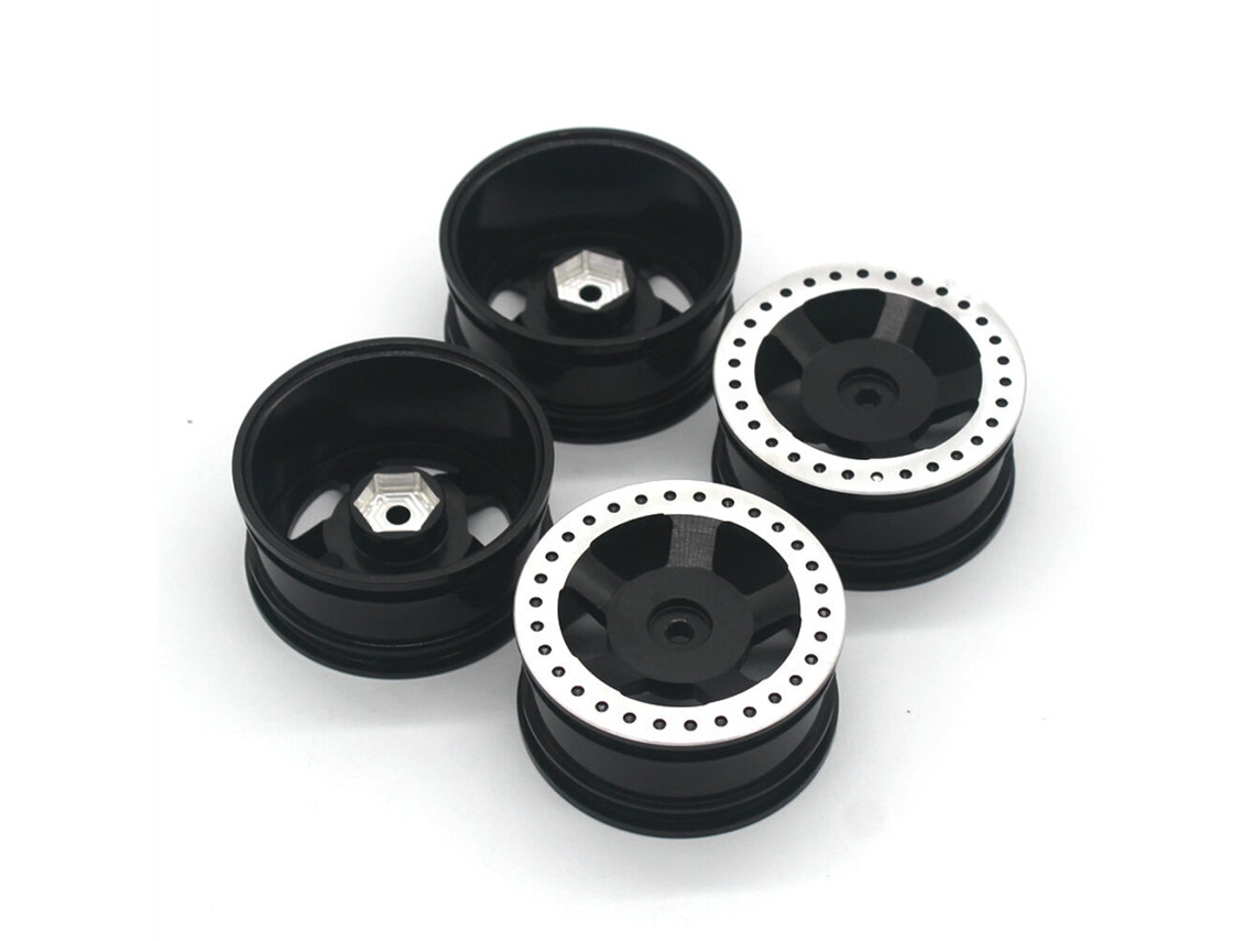 Black4pcs Upgraded Metal Rims Wheels Rubs 12mm Hex For Mn128 Mn86s G500 1/12 Rc Car Vehicles Models Spare Accessories