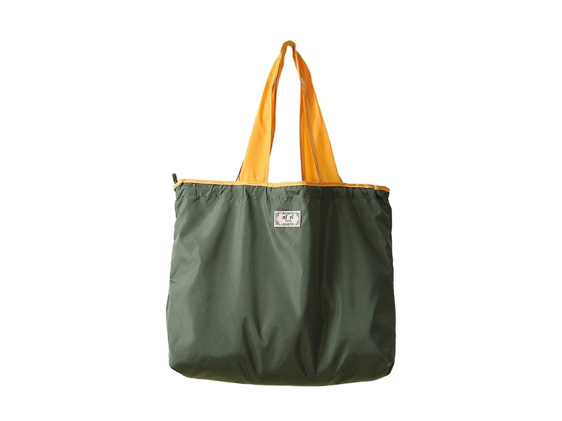 Bolsa de compras plegable con cierre de cordón, reutilizable, gran capacidad, para llevar al hombro o de viaje, Ro GOKOCO