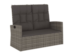 Maison Exclusive - Banco Jardín Reclinable Y Cojines Ratán Sintético Gris 118 Cm