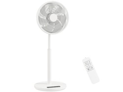 Ventilador De Pie Con Mando A Distancia, 12 Velocidades, Altura Ajustable Para Dormitorio, Blanco