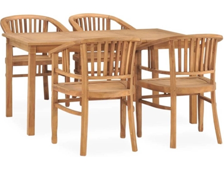 Conjunto 5 Conjunto de comedor para jardín VIDAXL madera maciza de teca