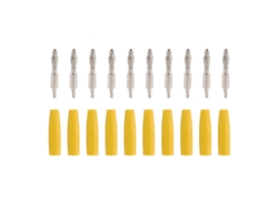 Paquete De 10 Conectores Banana De 4 Mm Para Soldar, Adaptador De Conector Macho 22.040 Para Multímetro, Cable Amarillo De Alto Rendimiento.
