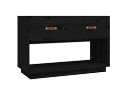 Maison Exclusive - Mueble De Tv Madera Maciza De Pino Negro 90x40x60 Cm