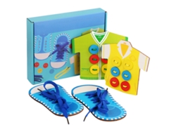 Dan26-juego De Hilado De Madera Para Niños Juguete De Cordar Ropa Zapatos Kit Aprendizaje Temprano Habilidades Motrices Finas