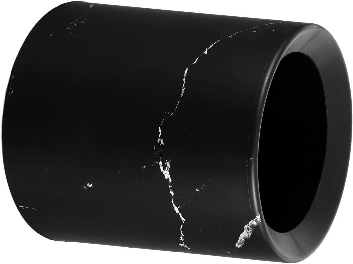 Papelera Compacta De Mármol Negro Para Oficina, Dormitorio Y Baño, Pequeña Y Práctica Doméstica