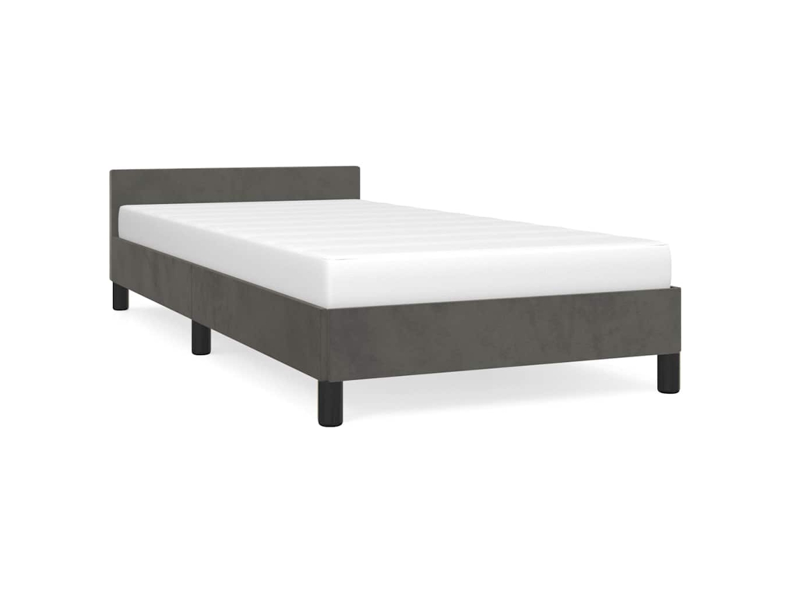 Maison Exclusive - Estructura De Cama Sin Colchón Terciopelo Gris Oscuro 90x190 Cm