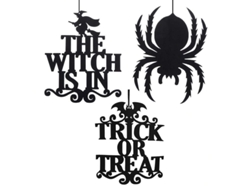 3 Adornos Decorativos De Fieltro Para Halloween, Ideales Para Fiestas En El Jardín Con Temática De Casa Embrujada.