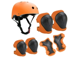 Equipo de protección infantil MDUG, incluye casco, rodilleras, coderas y muñequeras para deportes al aire libre (naranja)