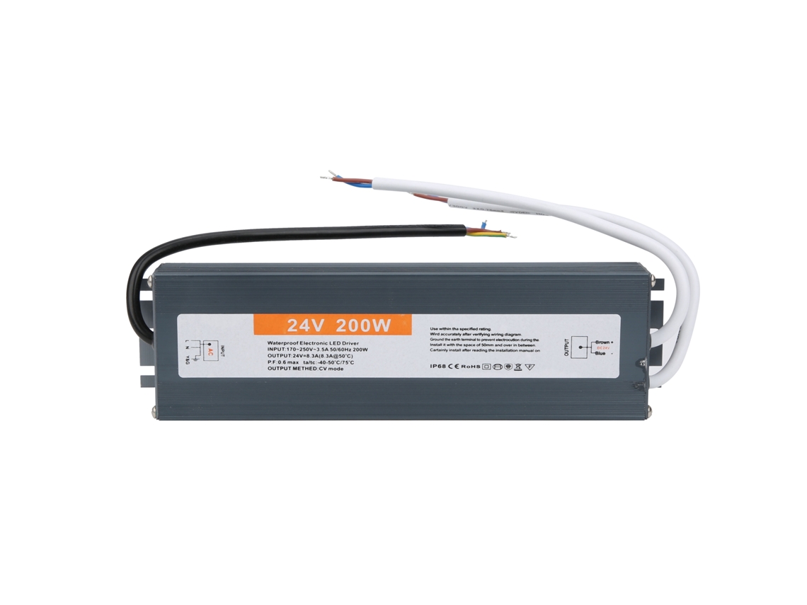Fuente De Alimentación Led Impermeable De 200 W Ip68, Controlador Electrónico Dc12v/24v