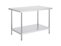 Mesa de trabajo de acero inoxidable 762x1219mm con estantes ajustables Tekmaquinas