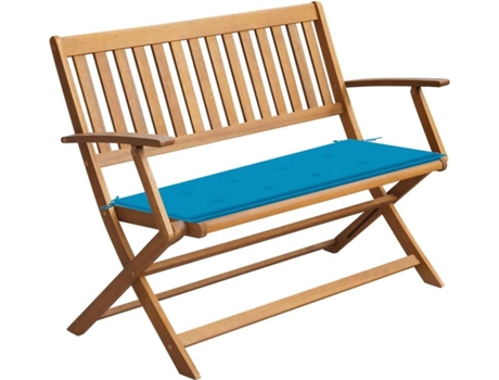 Banco de jardín VIDAXL Azul Madera de acacia (120x60x89 cm)