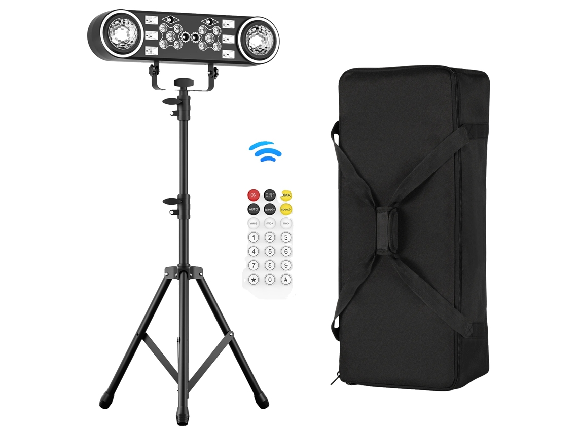 Focos LED RGBW para escenario, iluminación dinámica, soporte ajustable, negro, enchufe europeo OEM