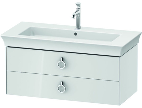 DURAVIT White Tulip, mueble de baño colgado en la pared, ancho 984 x fondo 458mm, con 2 cajones, con tirador, WT43520