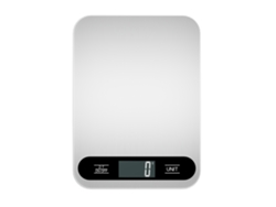 Báscula de cocina de acero inoxidable, 5 kg/1 g, negra y recargable. Ideal para alimentos y pequeñas tareas culinarias. Sfushos