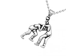 Colgante De Lucha De Acero Inoxidable Plata Para Deportes Y Fitness Collar Qzf