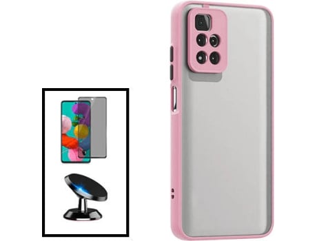 Kit Carcasa Trasera Protección Cámara + Protector de Pantalla Xiaomi Redmi Note 11 Pro+ Plus GIFT4ME Rosa