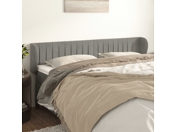 Cabecero De Terciopelo Gris Claro 163x23x78/88 Cm
