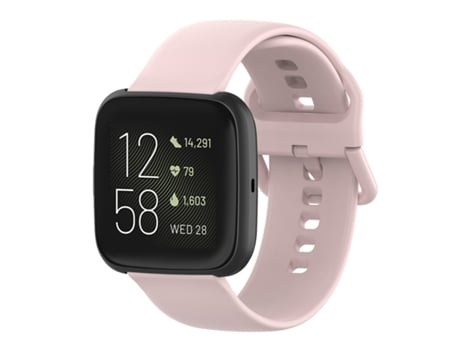 Correa de reloj de silicona con hebilla colorida de 23 mm para Fitbit Versa 2 / Versa / Versa Lite / Blaze, Talla: L (rosa)