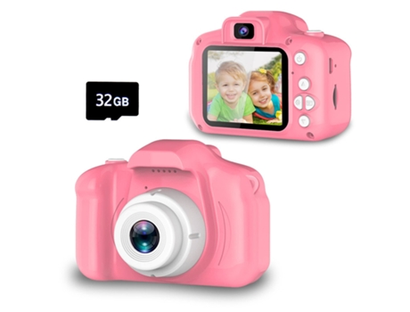 Cámara Digital Compacta TURMIN X2 Nivel de Entrada para Niños 2 Pulgadas 13Mp Regalo para Niños 32G Rosa