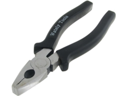 Alicates combinados manuales Chaberlu de 6,5" con mango de plástico negro para virutas de arcilla.