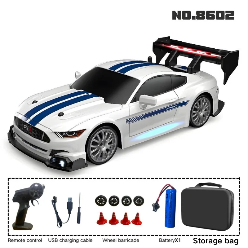 (8602s A) Coche De Derrape A Control Remoto Mustang 4wd, Escala 1:24